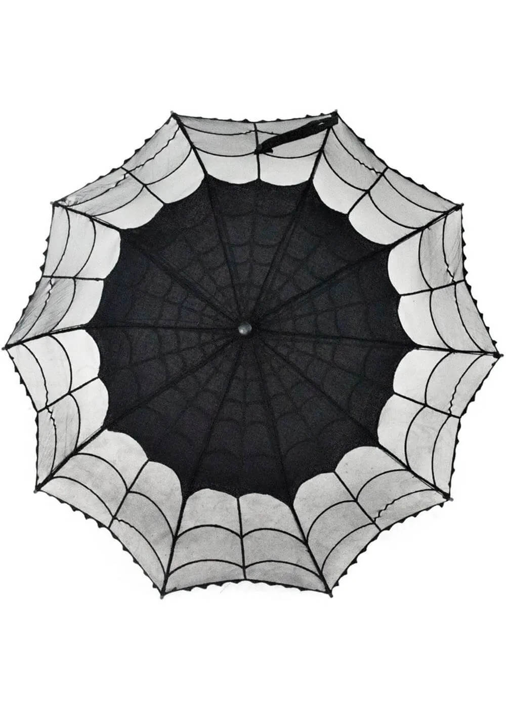Kreepsville Spiderweb Lace Parasol Black