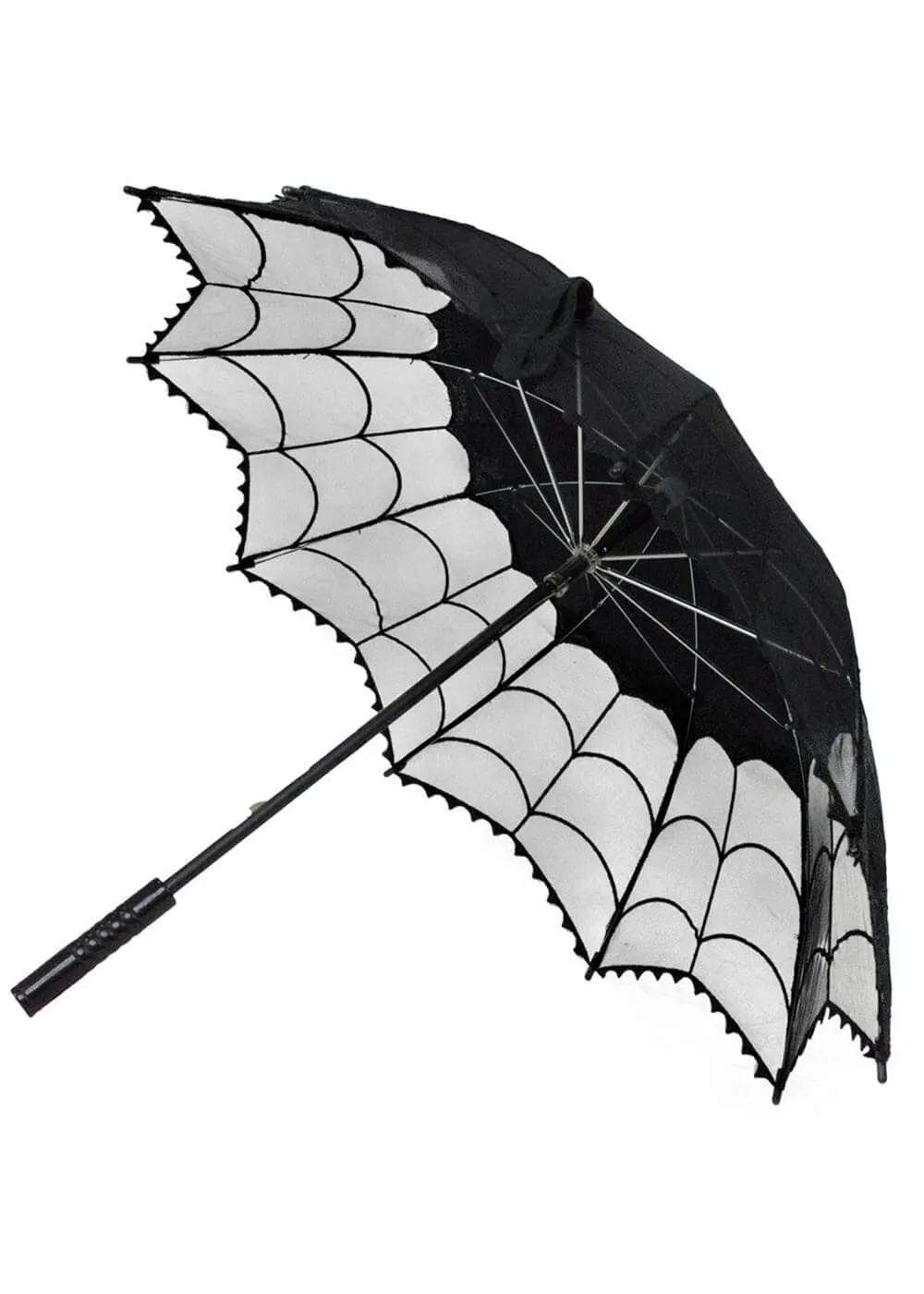 Kreepsville Spiderweb Lace Parasol Black