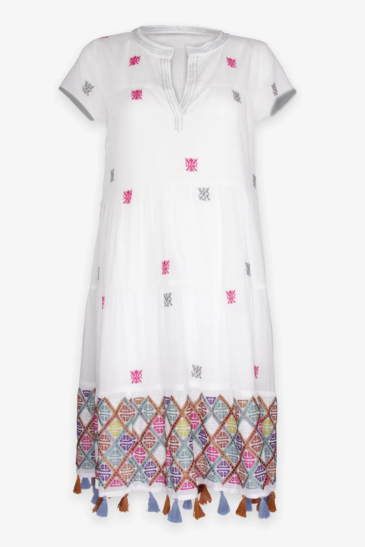 Kurtoe Embriodery Pamela Dress in White