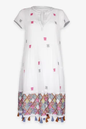 Kurtoe Embriodery Pamela Dress in White