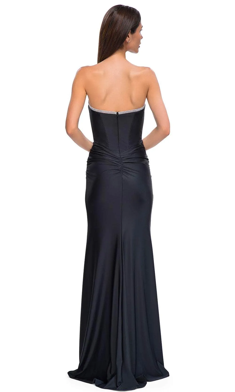 La Femme 32756 - Beaded Trim Sweetheart Jersey Prom Gown