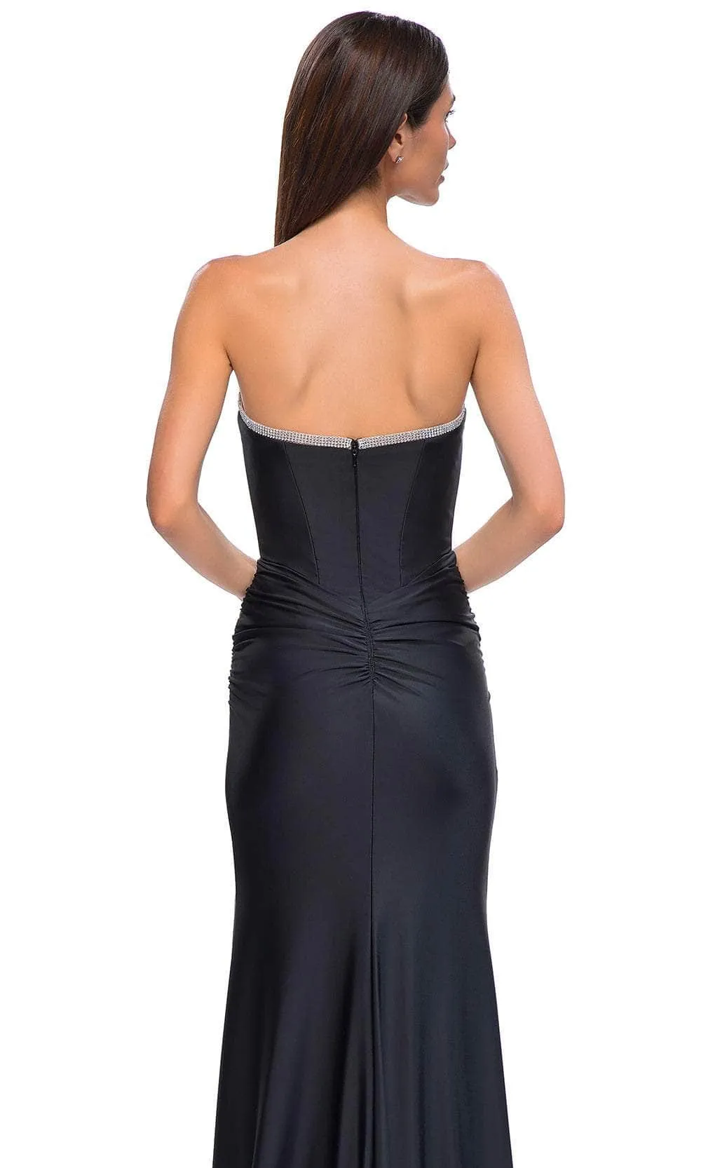 La Femme 32756 - Beaded Trim Sweetheart Jersey Prom Gown