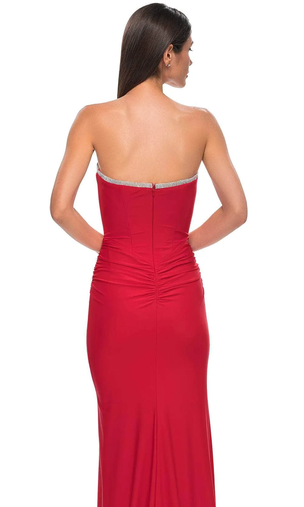 La Femme 32756 - Beaded Trim Sweetheart Jersey Prom Gown