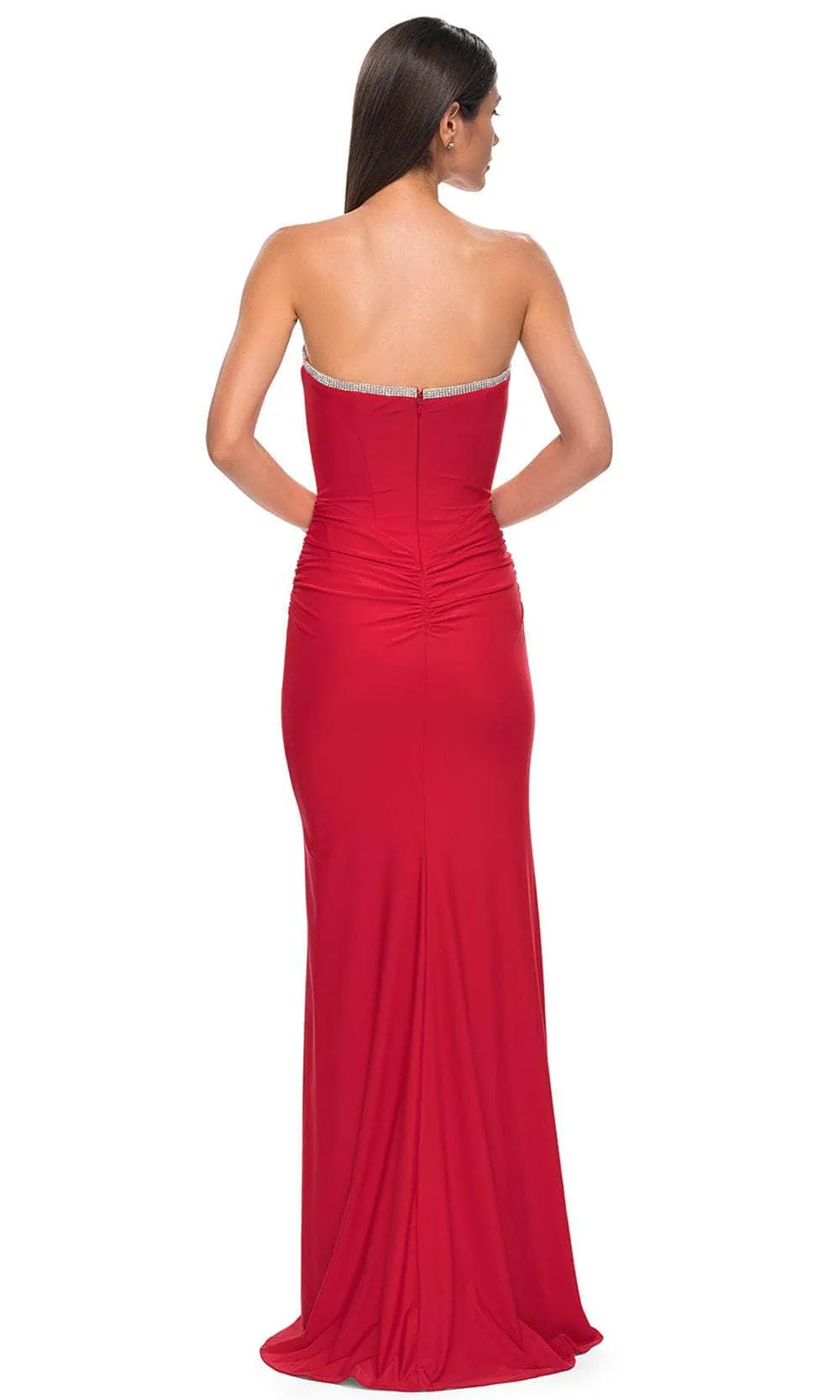 La Femme 32756 - Beaded Trim Sweetheart Jersey Prom Gown