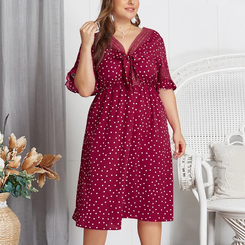 Large Size Summer Polka Dot Sexy Dress