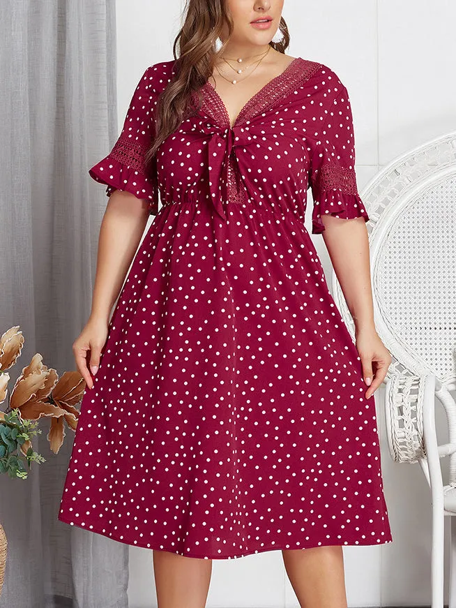 Large Size Summer Polka Dot Sexy Dress