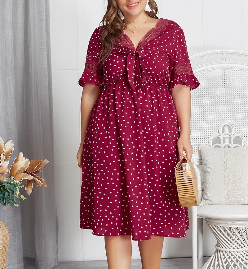 Large Size Summer Polka Dot Sexy Dress