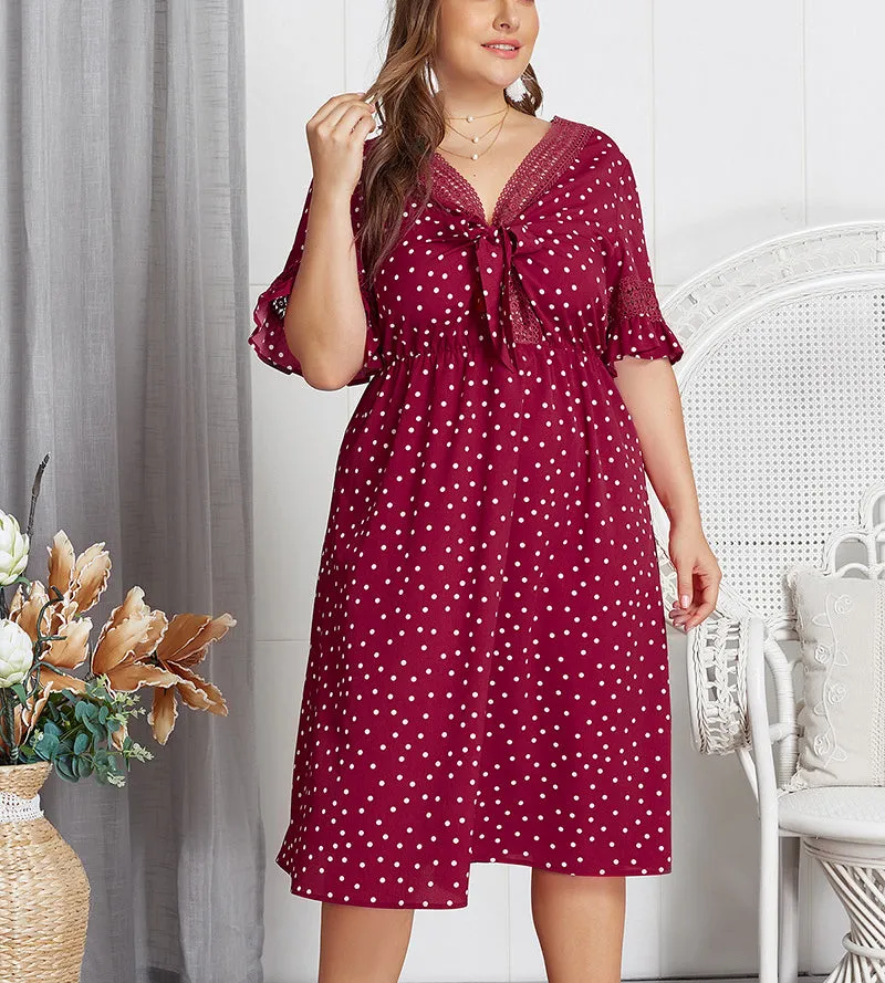 Large Size Summer Polka Dot Sexy Dress