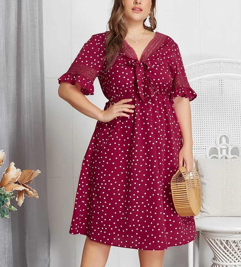 Large Size Summer Polka Dot Sexy Dress