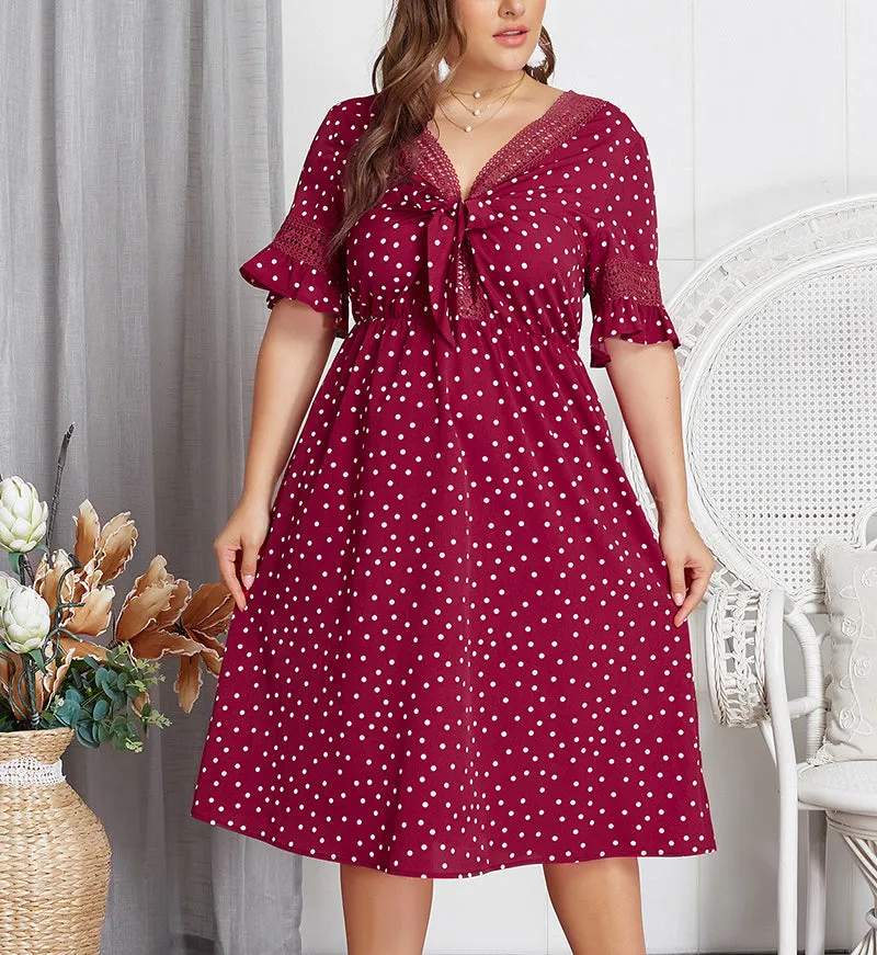 Large Size Summer Polka Dot Sexy Dress