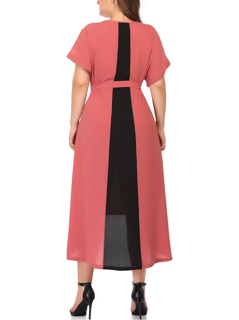 Large Size Women's Color Mosaic Dress