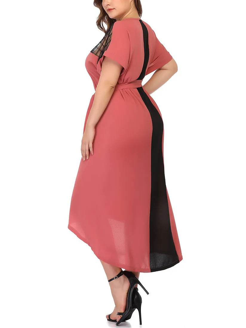 Large Size Women's Color Mosaic Dress