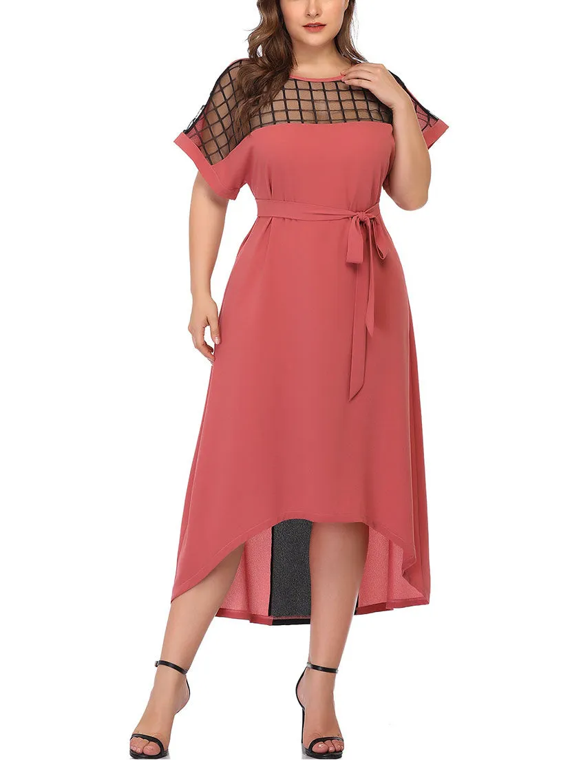 Large Size Women's Color Mosaic Dress