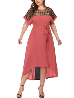 Large Size Women's Color Mosaic Dress