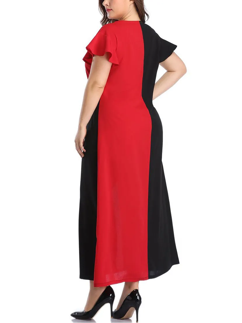Large Size Women's Color Mosaic Dress
