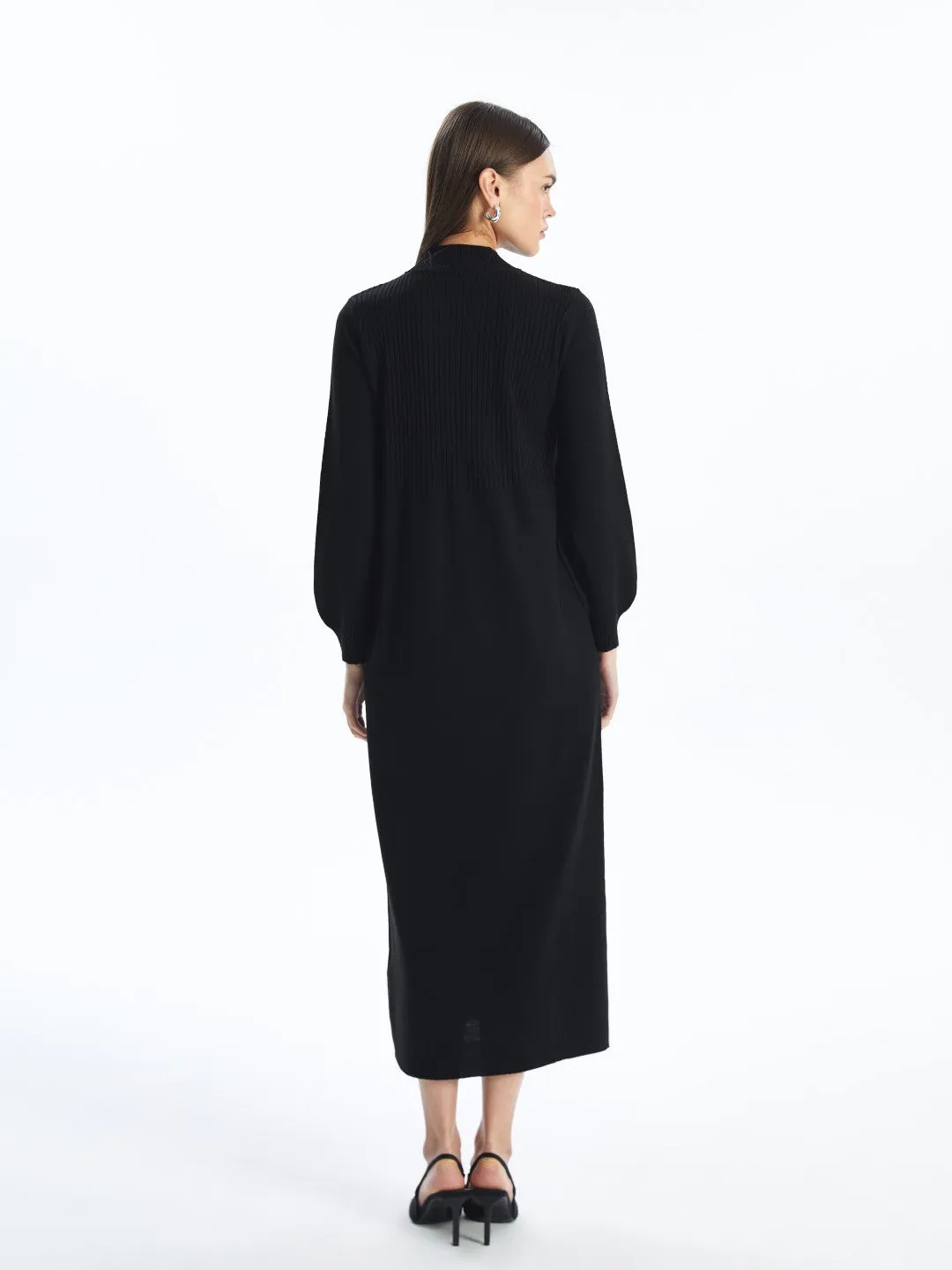 LCW Modest

Black Half Turtleneck Plain Long Sleeve Women's Knit Dress