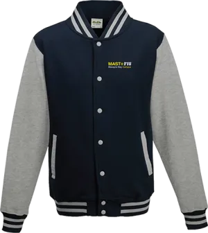 Letterman Jacket in Grey and Navy