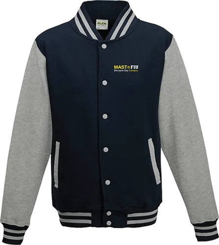 Letterman Jacket in Grey and Navy