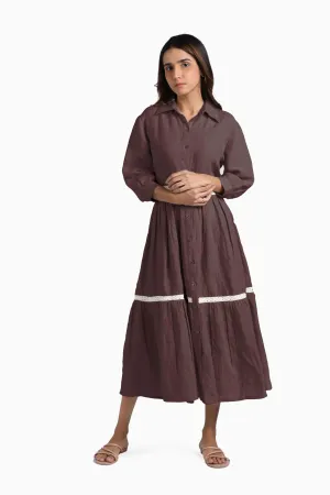 Linen Ariel Maxi Dress-Brown Bean