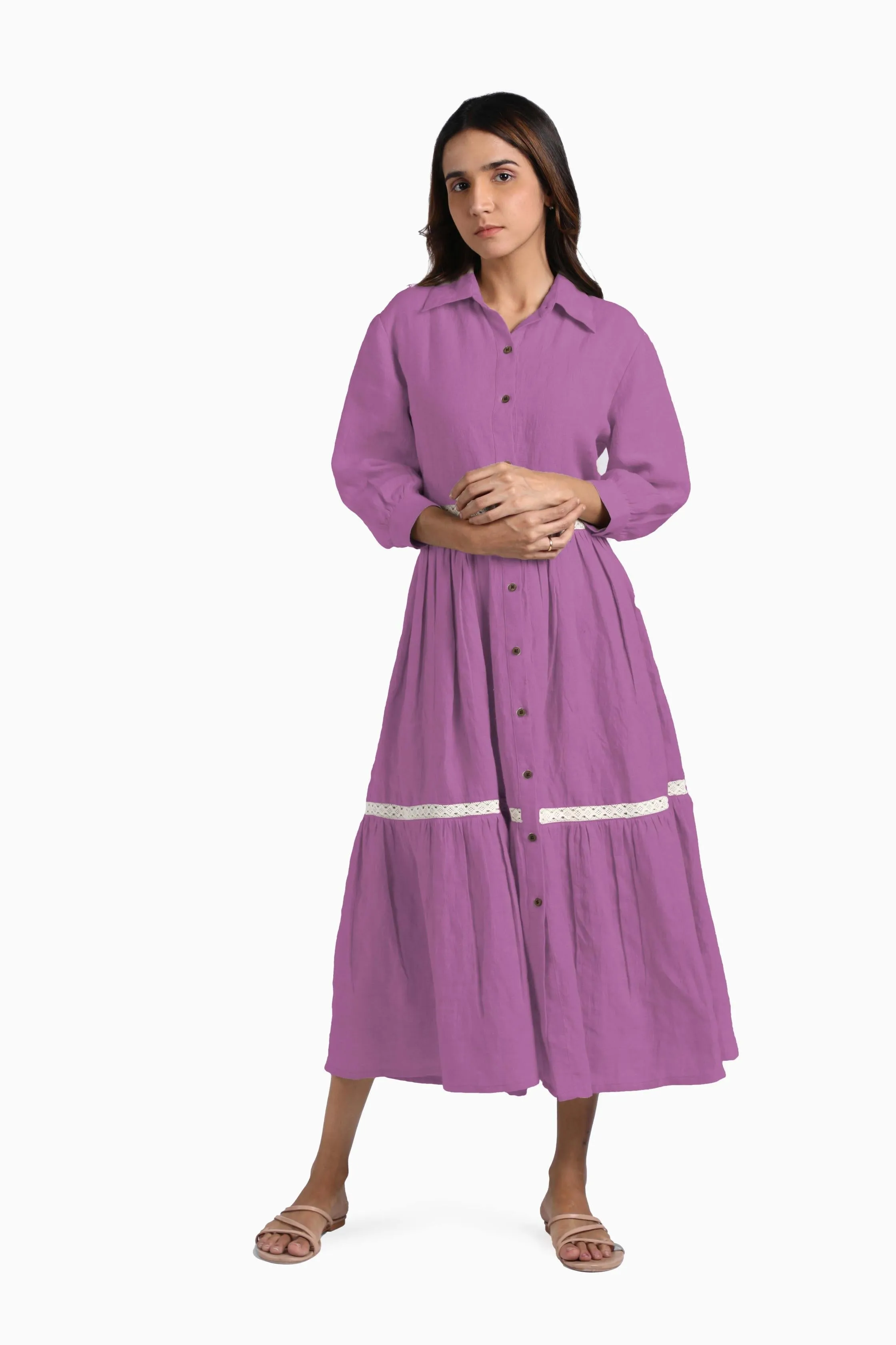 Linen Ariel Maxi Dress-Pacific Blue