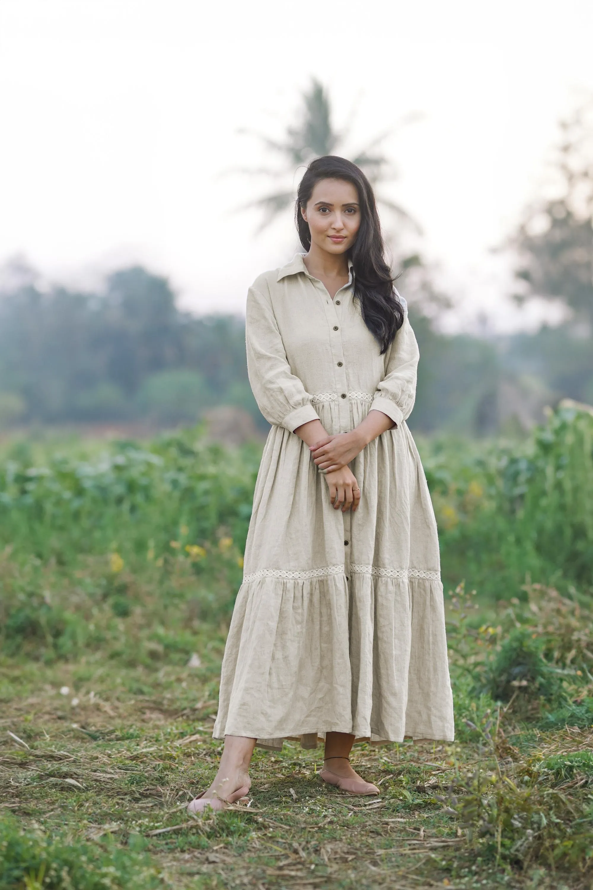 Linen Ariel Maxi Dress-Sunburnt Yellow