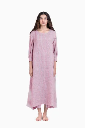 Linen Celeste Dress-Swirly Red