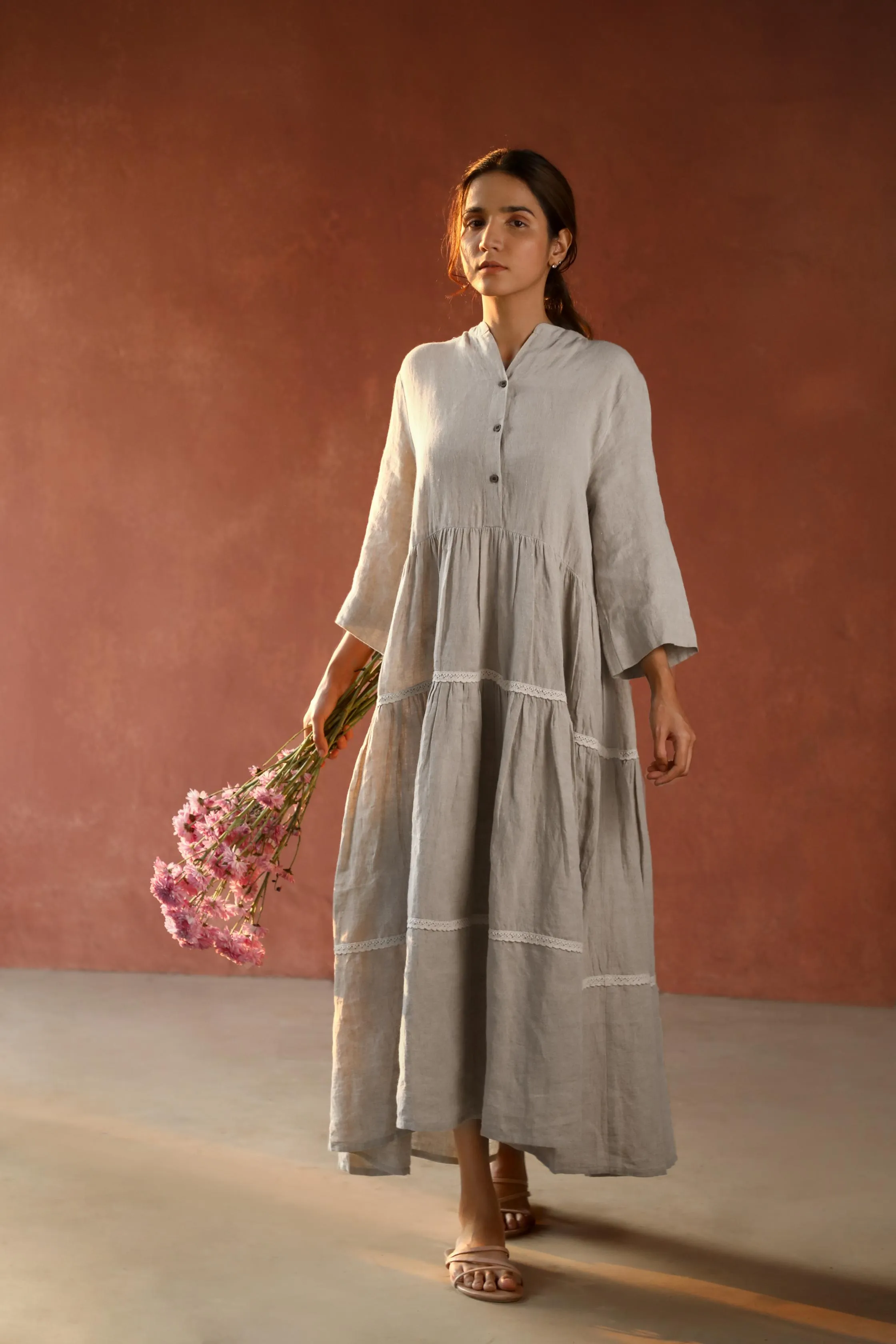Linen Eve Maxi Dress-Sunburnt Yellow