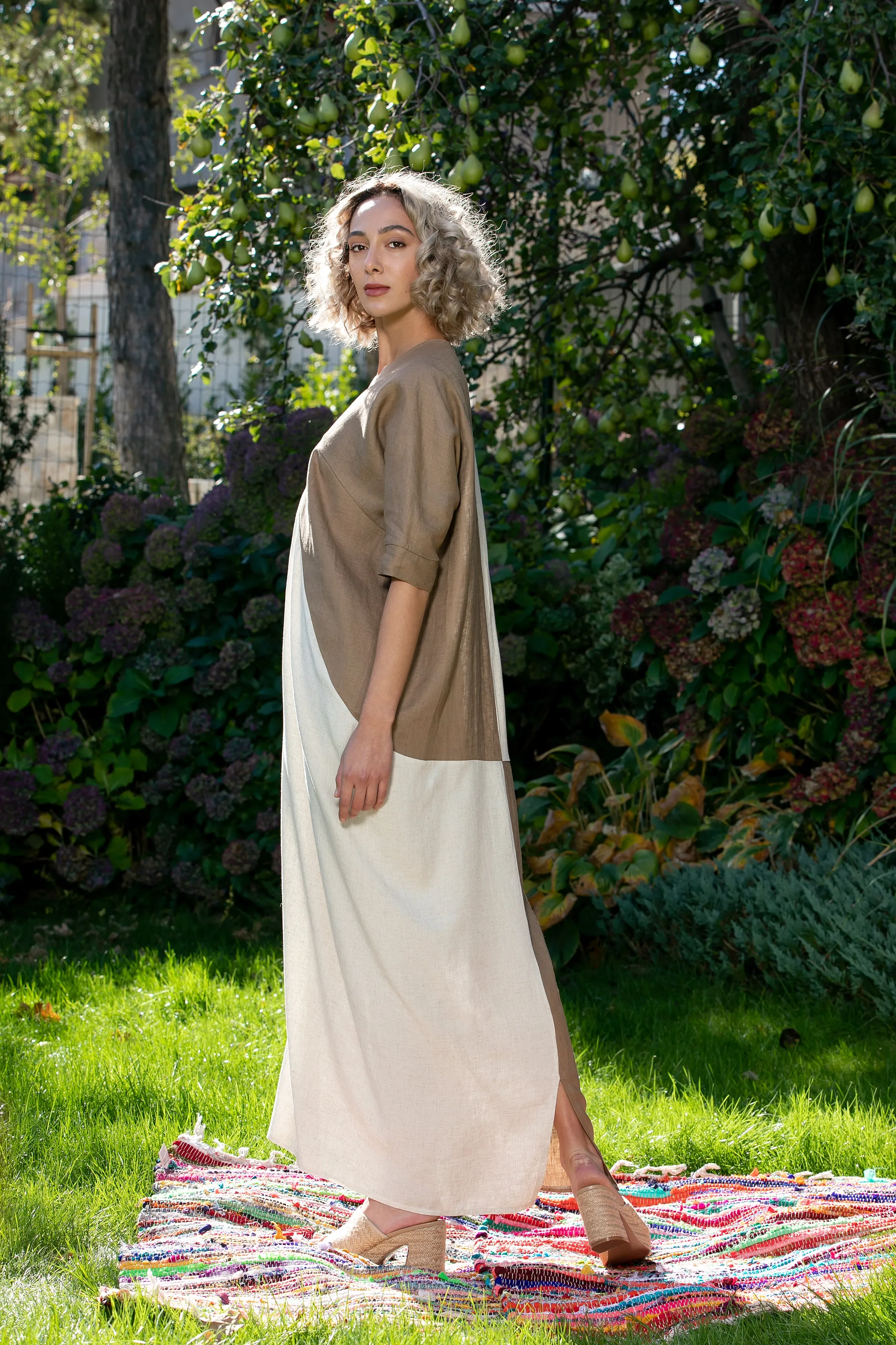 Linen Kaftan Dress