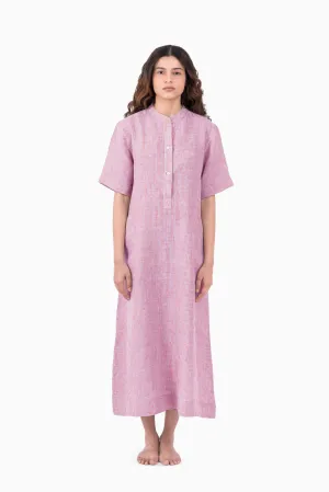 Linen Rosette Dress-Swirly Red