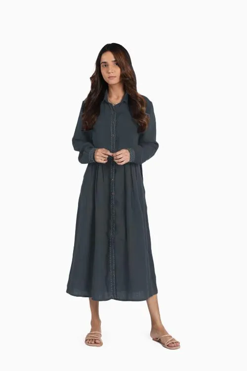 Linen Skylah Maxi Dress-Misty Lilac