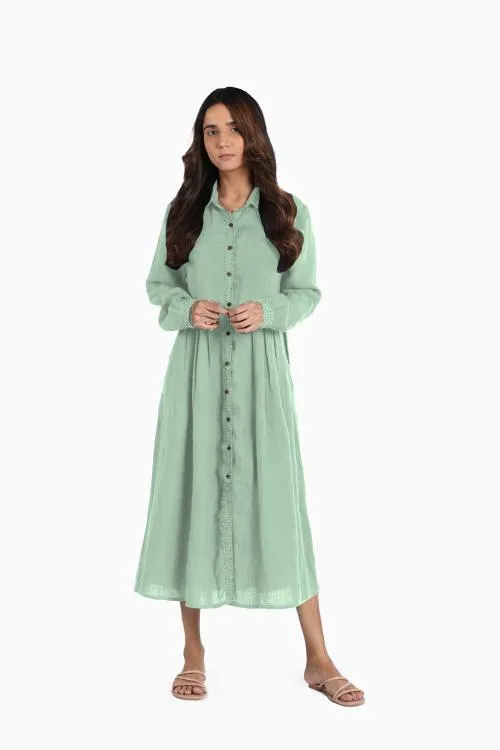 Linen Skylah Maxi Dress-Misty Lilac