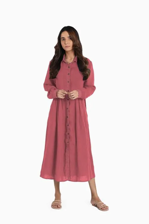 Linen Skylah Maxi Dress-Misty Lilac