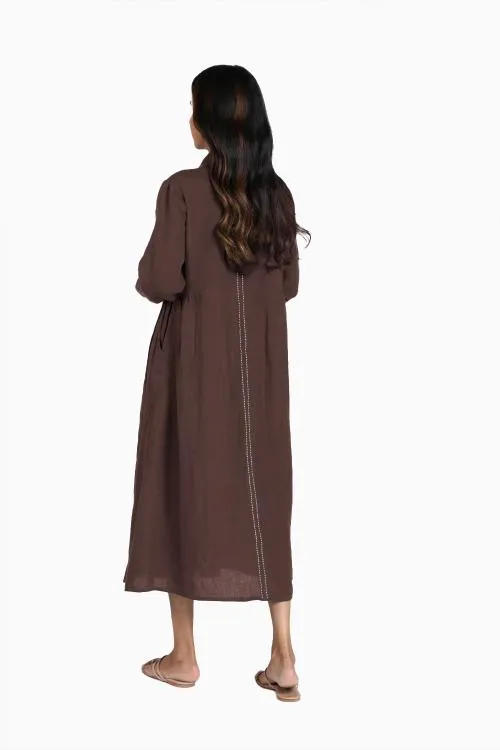 Linen Skylah Maxi Dress-Misty Lilac