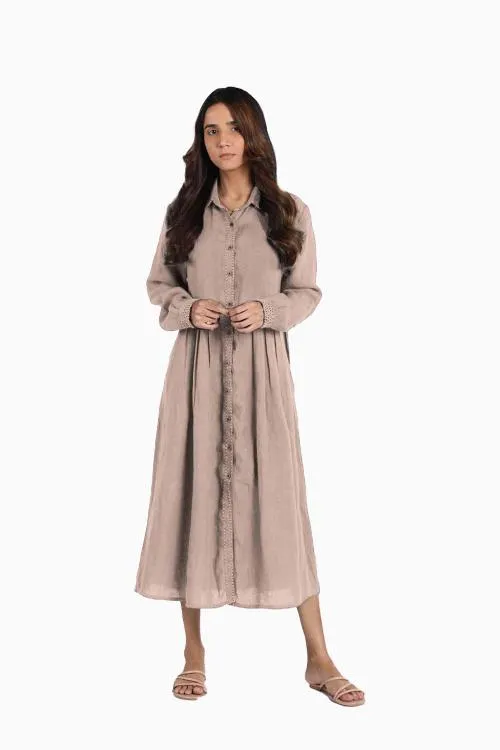 Linen Skylah Maxi Dress-Misty Lilac