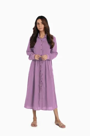 Linen Skylah Maxi Dress-Misty Lilac
