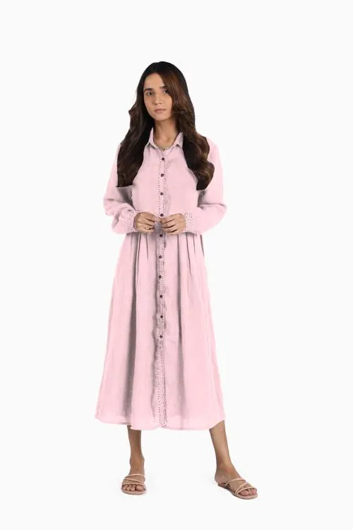 Linen Skylah Maxi Dress-Misty Lilac