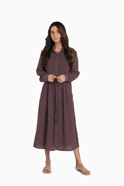 Linen Skylah Maxi Dress-Pacific Blue