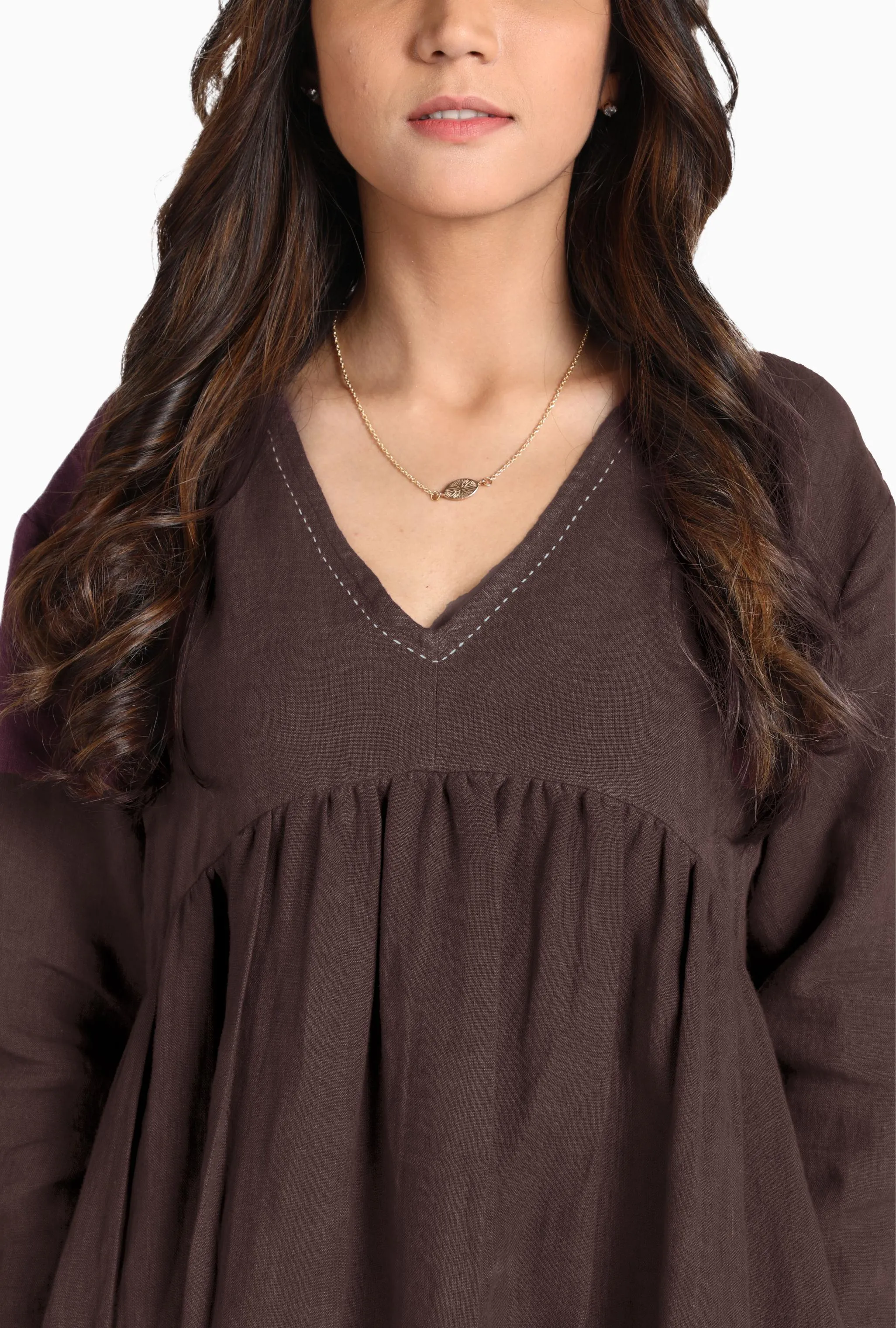 Linen Twilight Maxi Dress-Midnight Green