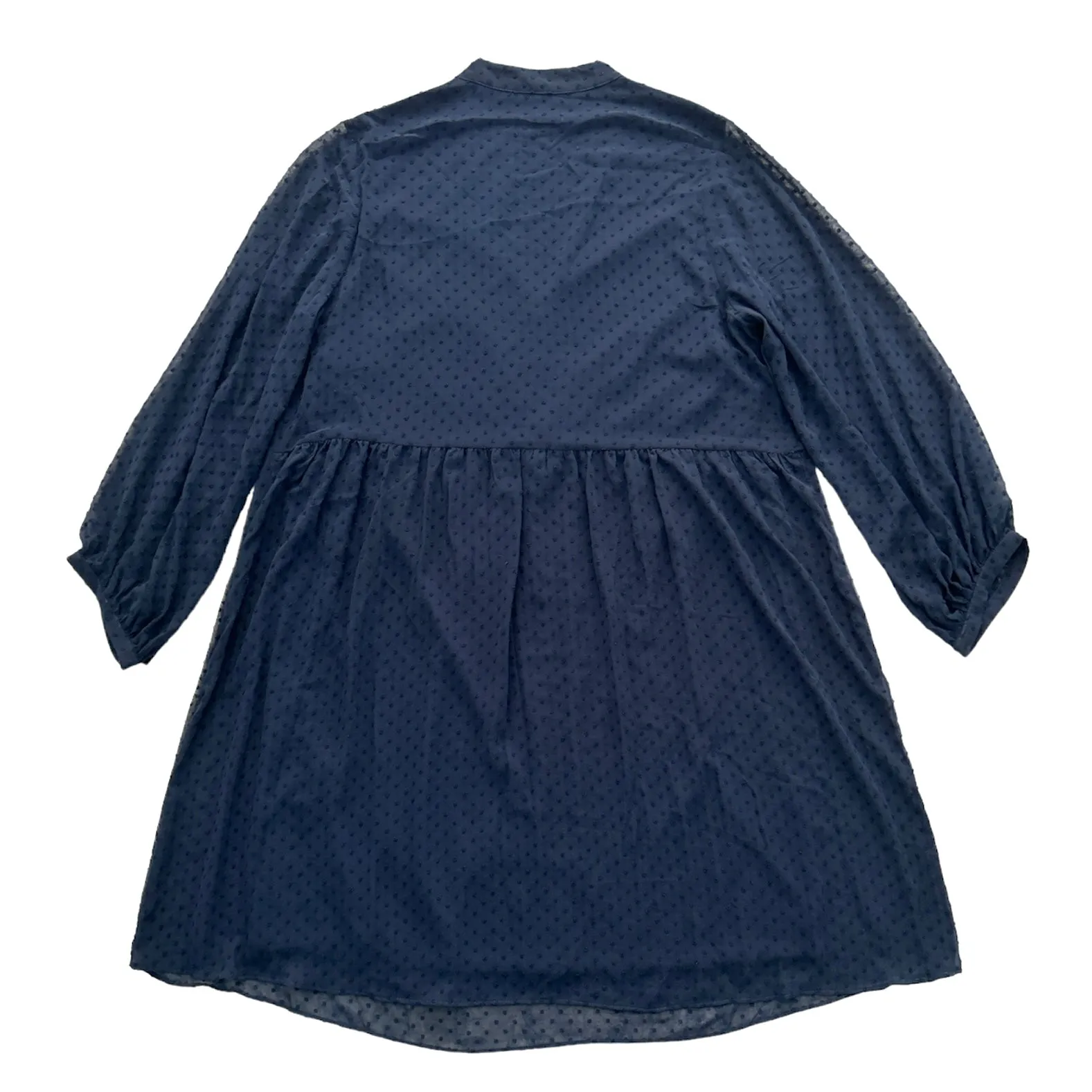Long Sleeve Plus Size Navy Loose Dress