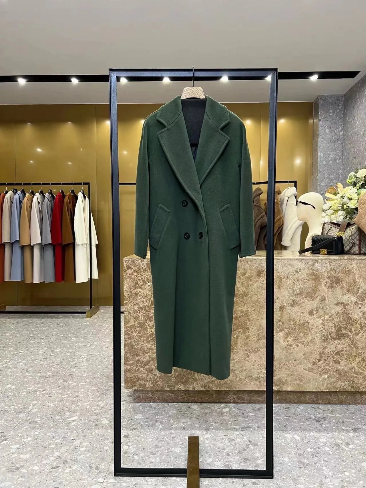 Long Wool Overcoat for Women, Cashmere Coat, Slim and Thin, Winter Fashion