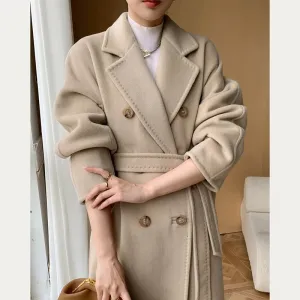 Long Wool Overcoat for Women, Cashmere Coat, Slim and Thin, Winter Fashion