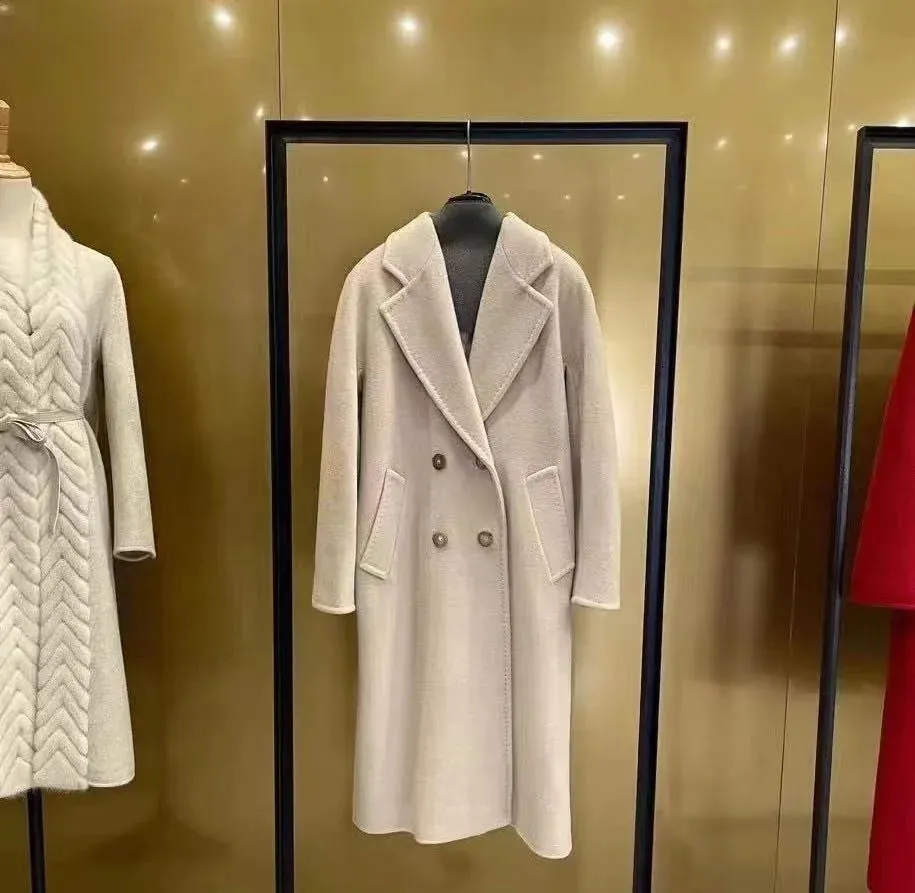 Long Wool Overcoat for Women, Cashmere Coat, Slim and Thin, Winter Fashion