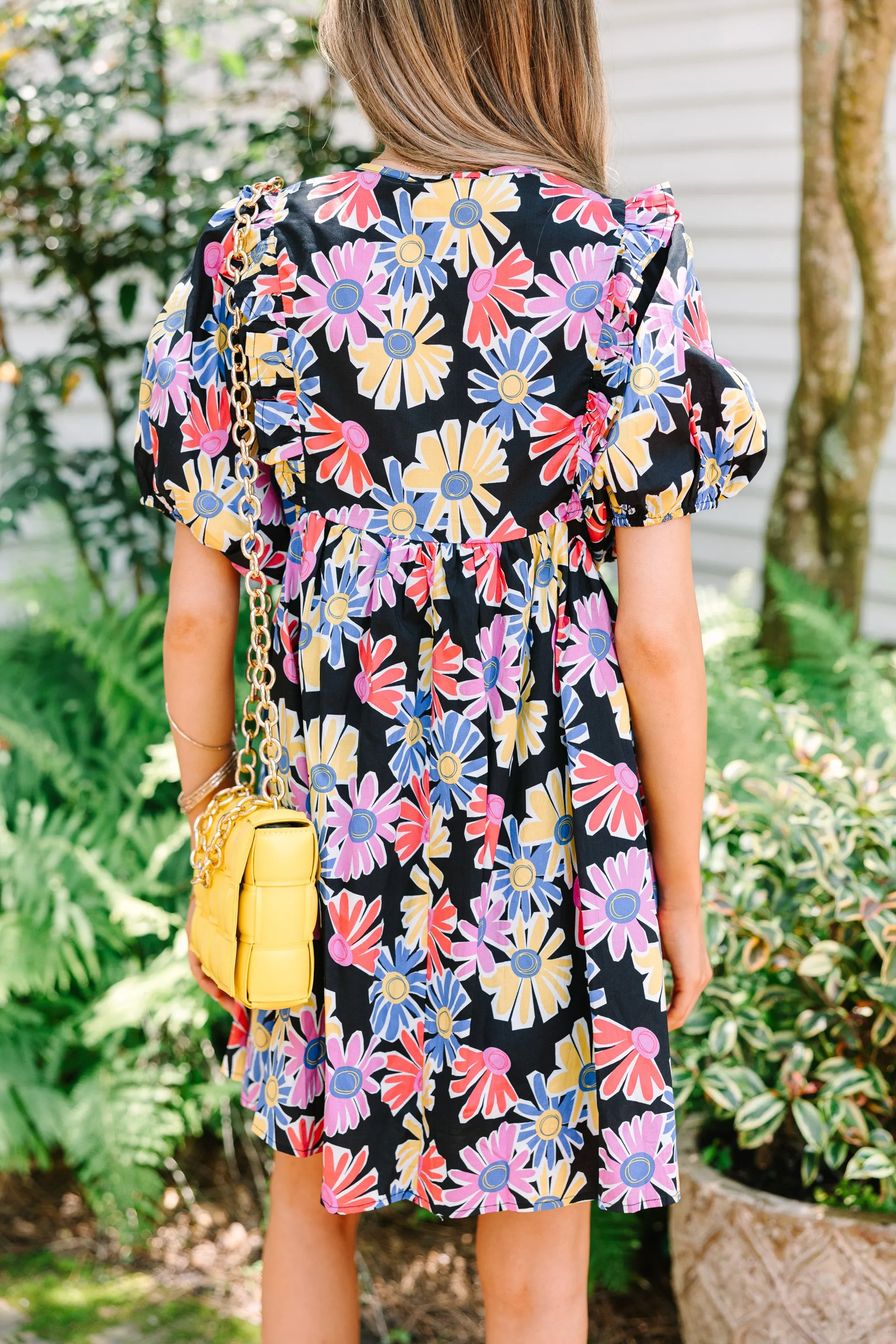 Love In The Air Black Floral Babydoll Dress