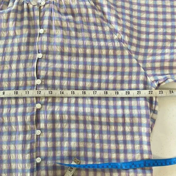 L*Space Vida Button Front Balloon Sleeve Tiered Mini Dress in Park Slope Gingham