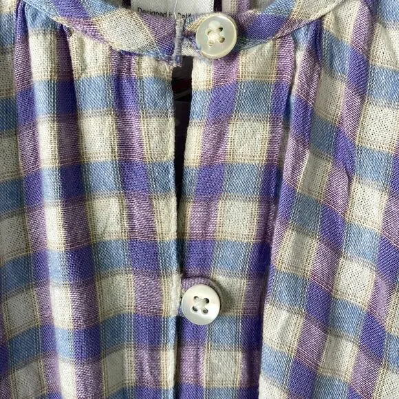 L*Space Vida Button Front Balloon Sleeve Tiered Mini Dress in Park Slope Gingham