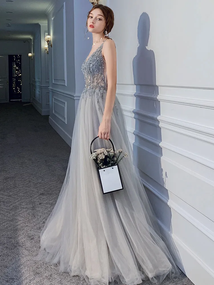 Luxury Sequin Slim Backless Party Evening Dress Summer Grad Dresses