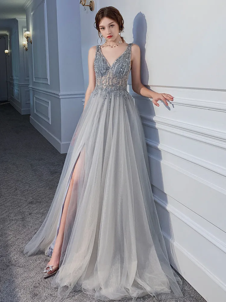 Luxury Sequin Slim Backless Party Evening Dress Summer Grad Dresses