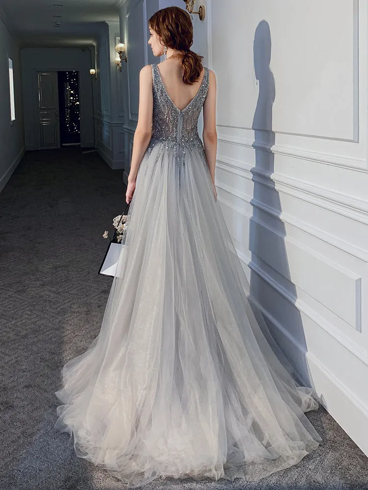 Luxury Sequin Slim Backless Party Evening Dress Summer Grad Dresses