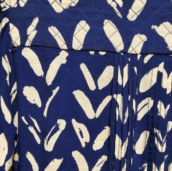 Maeve by Anthropologie Blue White Caravane Drop Waist Tunic Dress Size M
