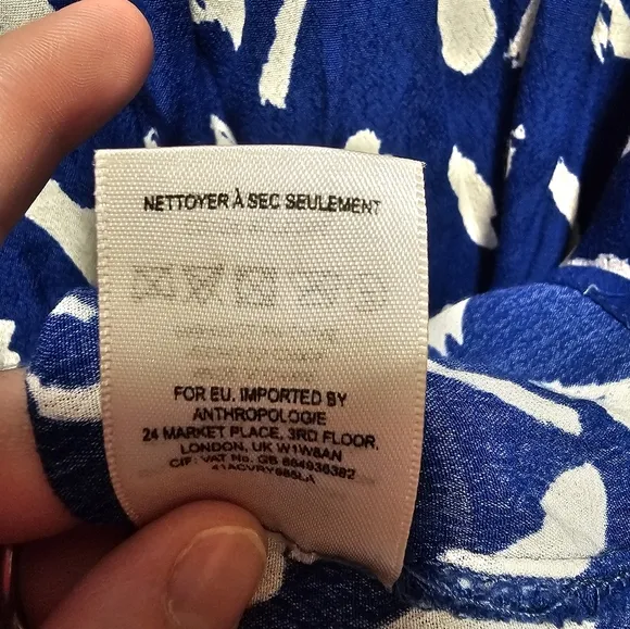 Maeve by Anthropologie Blue White Caravane Drop Waist Tunic Dress Size M
